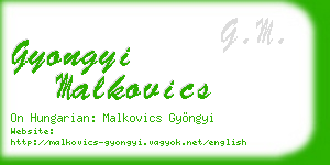gyongyi malkovics business card